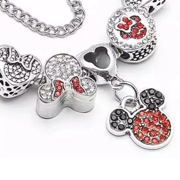 New 925 Mickey Mouse Charm Bracelet European Beads - Picture 2 of 4